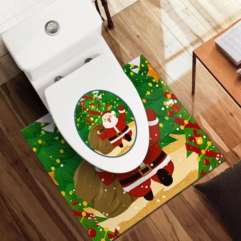 

33 x 26cm Christmas Santa Claus PVC Self-adhesive DIY Removable Waterproof Toilet Sticker Bathroom Home Decoration