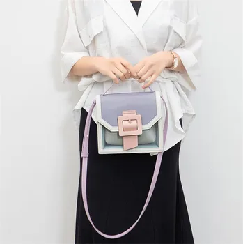 

New 2020 Fashion women's transparent jelly shoulder bag casual Messenger handbag PU Vertical square Jelly bag dropshipping