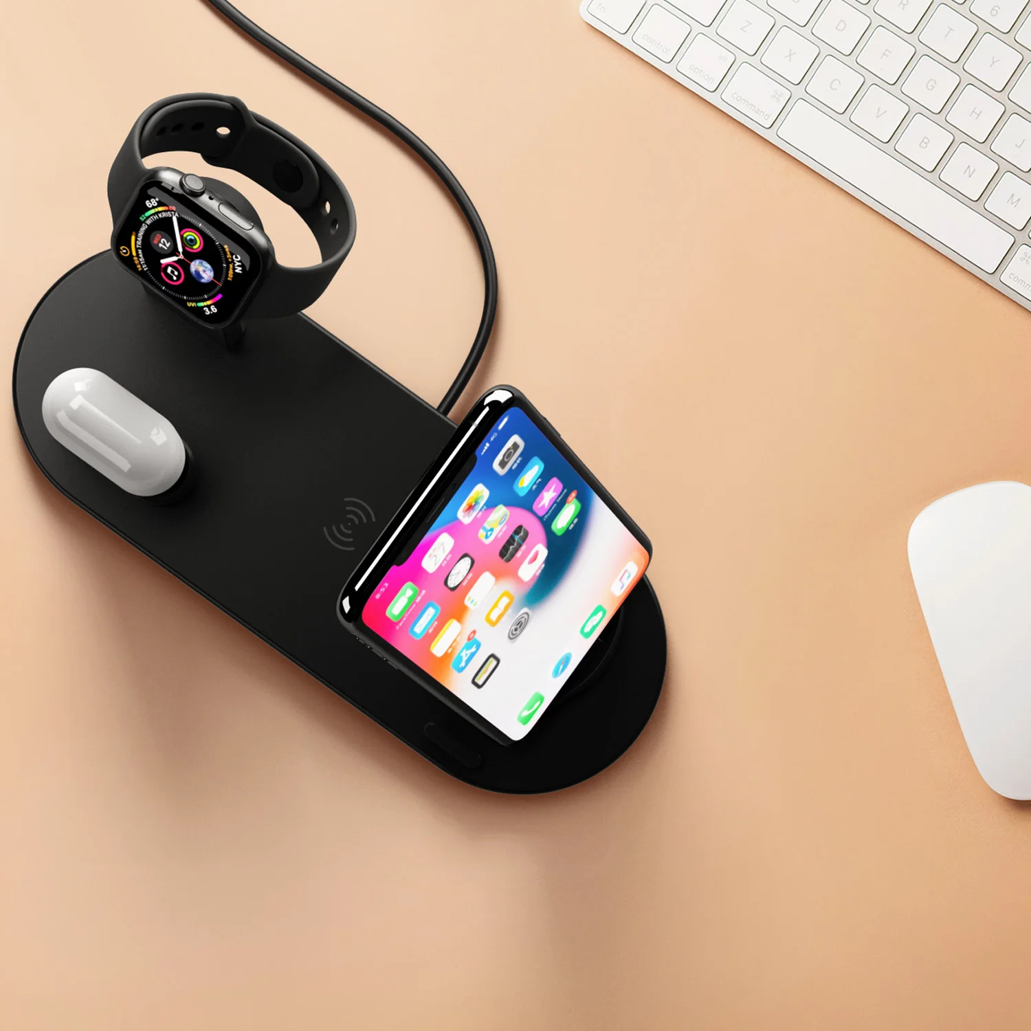 3 в 1 Bluetooth гарнитура зарядное устройство беспроводной телефон зарядное устройство часы зарядное устройство Многофункциональный беспроводной зарядный кронштейн