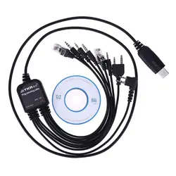 8 in 1 USB Programming Cable for Baofeng for Motorola Kenwood TYT QYT multiple Radios 1.3m/4.26 ft 24BB