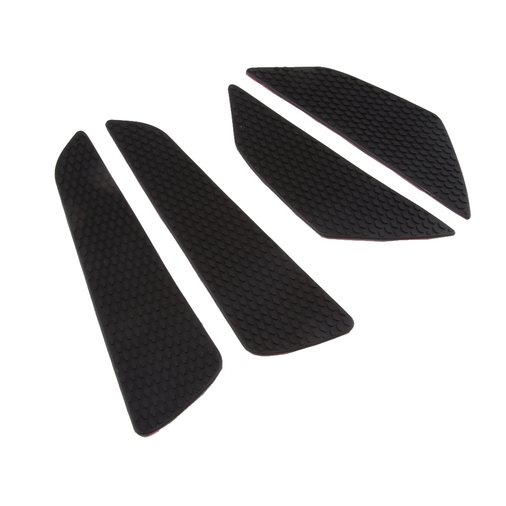 4PCS Black Fuel Tank Traction Pad Side Gas Decal Sticker For Suzuki GSXR GSR