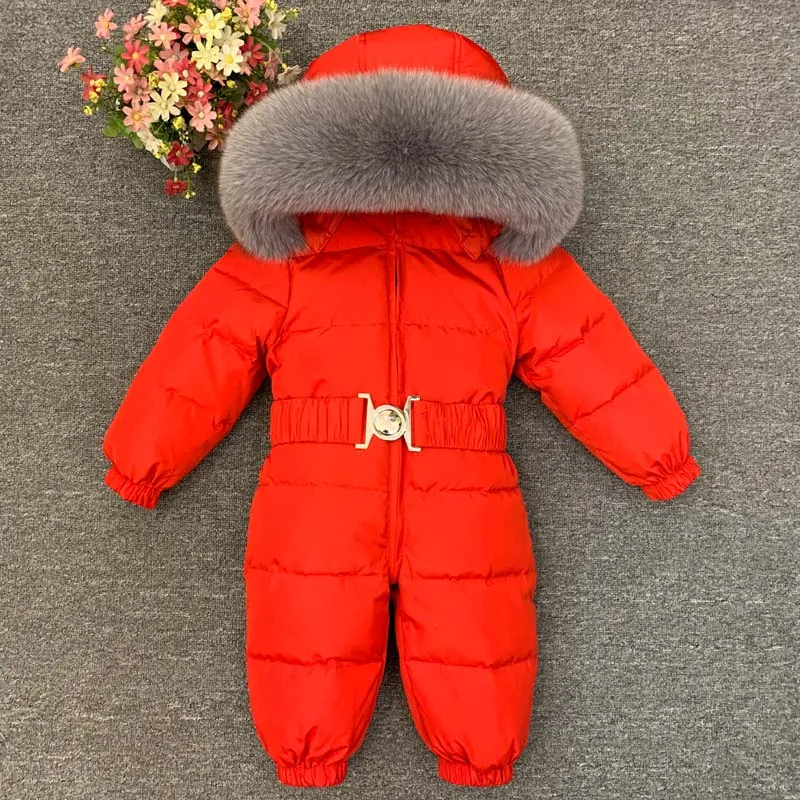 Russian Winter-30 Degree Baby Rompers Winter Thick Boys Costume Girls Warm Snowsuit Kid Jumpsuit Kids Outerwear Baby Clothes