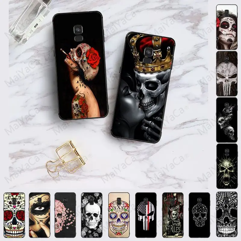 Мексиканский чехол с черепом для samsung Galaxy A10 A8 A6 A7 A9 A30 A50 A70 чехлы мобильных