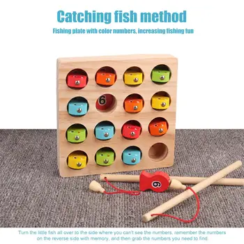 

Wooden Magnetic Fishing Game Educational Toys Digital Fishing Parent-child Interactive Game Set For Children Aged 3 And Over