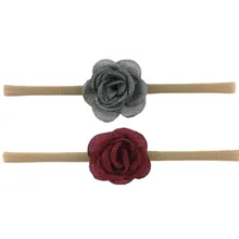 Лидер продаж, нейлоновая повязка для волос в Корейском стиле из крепа и камелии для девочек, 8 цветов