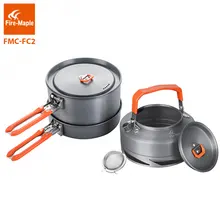 Fogo maple utensílios de acampamento pratos conjunto panelas piquenique caminhadas trocador calor pote chaleira FMC-FC2 turismo ao ar livre utensílios de mesa
