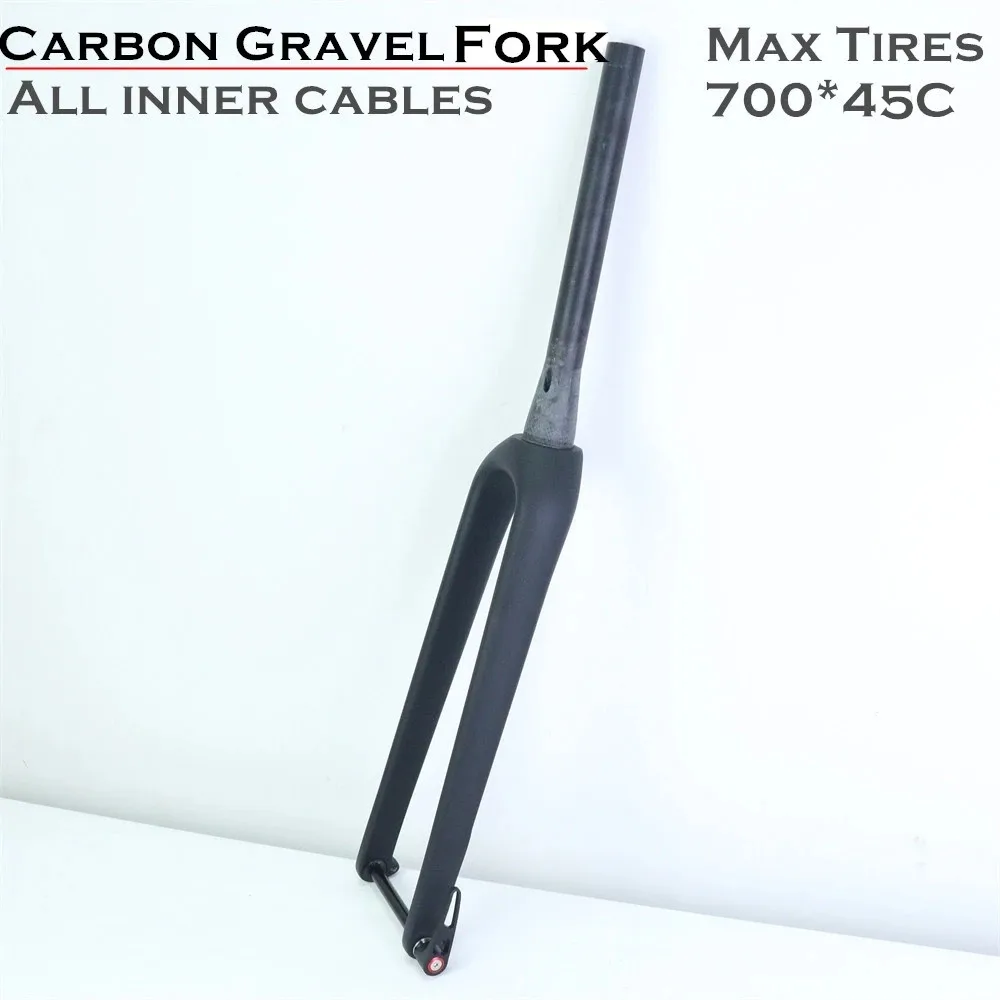 Carbon Gravel Fork 700c All inner Cables Thru Axle 100*12 Fork Disc Bike Carbon Forks UD weave matte/glossy road disc bike frok