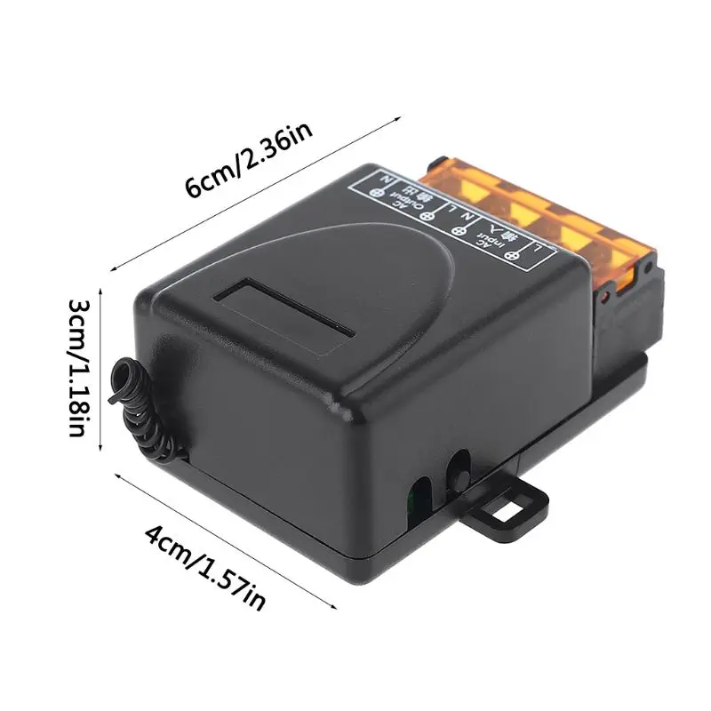 

AC85V-260V Single Way Light Switch Wireless Receiver with 2 Key Remote Control