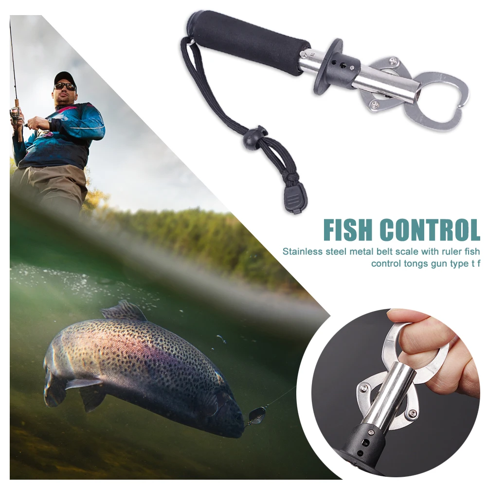 

Fish Fetching Device Clamp Stainless Steel Lure Fish Lip Grip Holder T-shaped Control Fishing Grabber Fishing Supplies