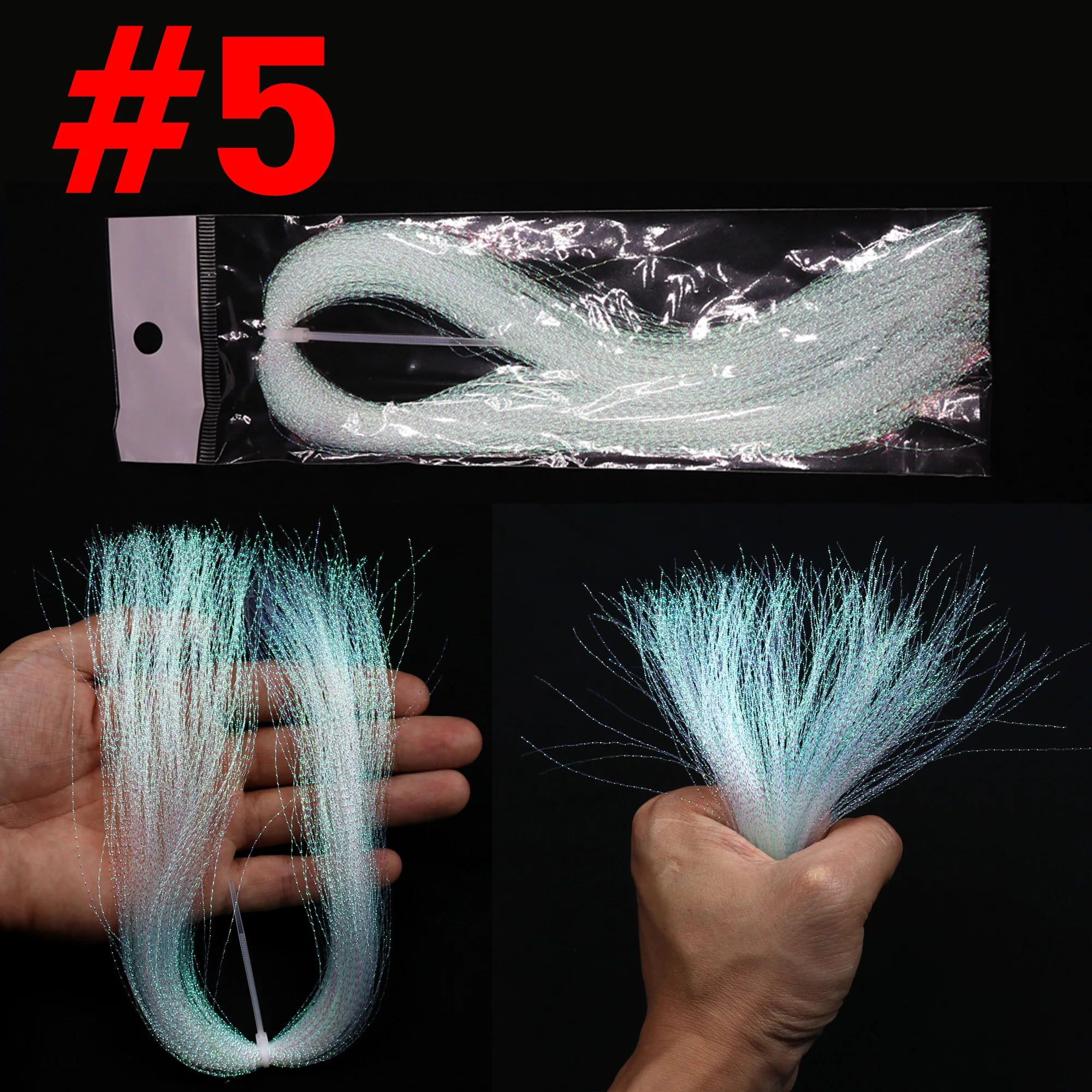 2 упаковки Krystal Flashabou пластиковые мигалки пряди для стримера Нимфа мухобойка тройной крючок DIY блесны приманки для рыбалки
