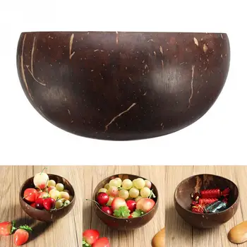 

1pc Vintage Natural Coconut Shell Bowl Eco-Friendly Ice Cream Bowls Creative Fruit Bowl Handicraft Art Work Decoration Cocina