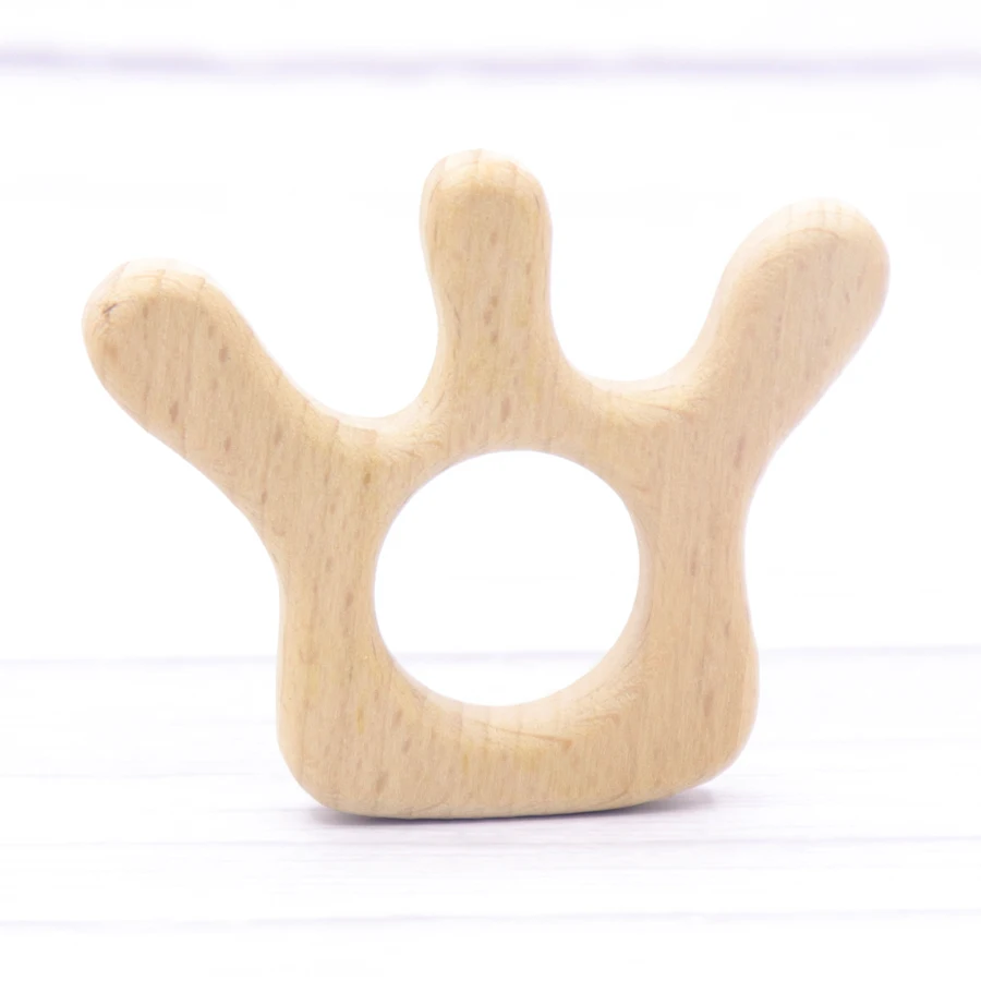 1pcs Baby Animal Natural Beech Teething Wooden Teether Rodent Tiny Rod Baby Teether Pendant For Pacifier Chain Teething Products 3