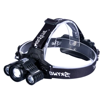 

3-LED Headlight Rotatable Headlamp Water Resistant Adjustable Focus Outdoor