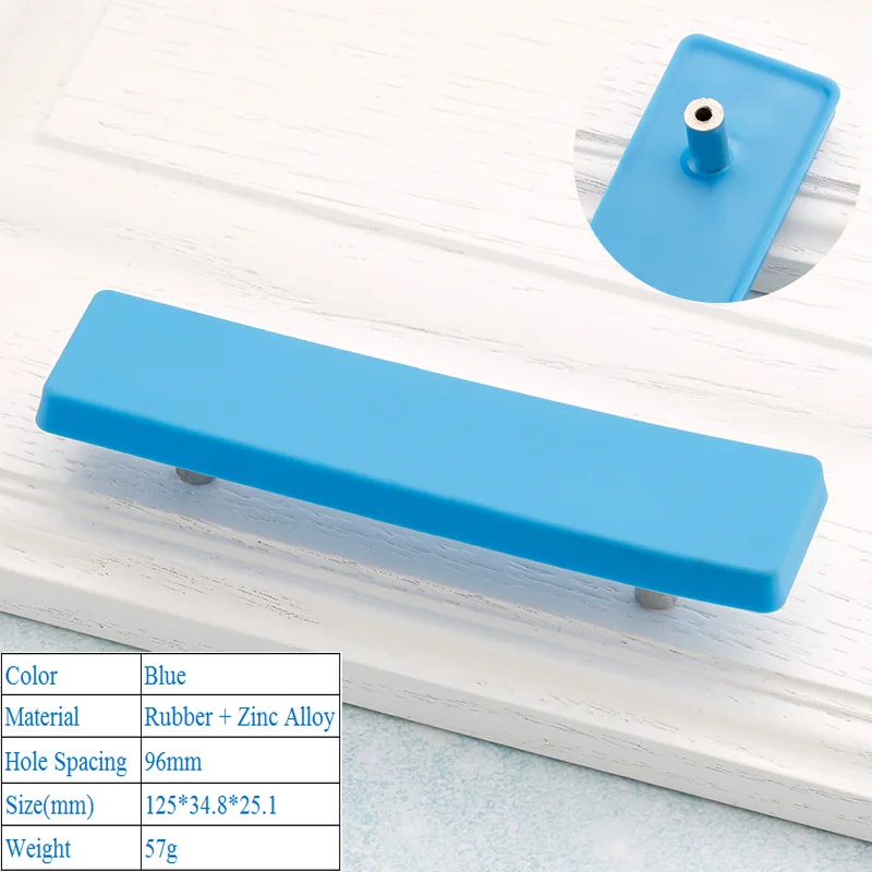 6257-96mm Blue Милые детские деревянные дверные резиновые ручки кухонная ручка для шкафа Мебельная ручка для шкафа ручки для шкафа лаконичные круглые ручки для ящиков - Цвет: 6257-96mm Blue
