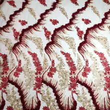 Африканская сетчатая кружевная ткань, Высококачественная элегантная бусина для ногтей и нигерийская свадебная ткань кружевная 5 ярдов WH B8-5 01