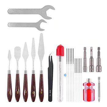 

3D Printer DIY Nozzle Tools Kit, Screwdriver, Spanner, Tweezers, Spatula Palette Knife and Cleaning Needles(23Pcs)