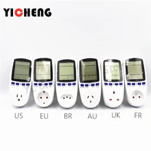 Medidor de eletricidade ue eua reino unido, monitoramento de eletricidade, voltagem, energia, soquete de medição, medidor de w, analisador de potência kwh
