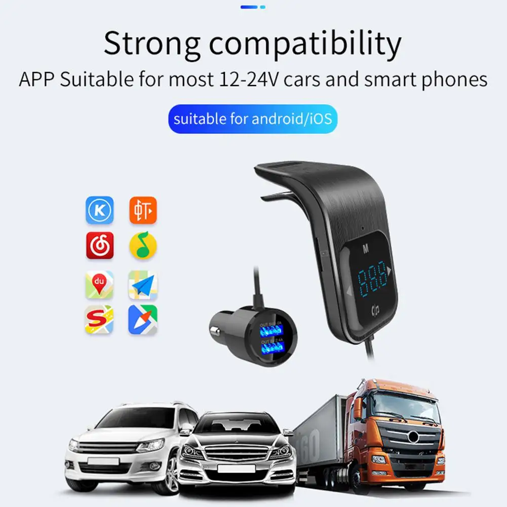 Yiwa сенсорная кнопка автомобильный Bluetooth Hands-free Телефон MP3-плеер fm-передатчик