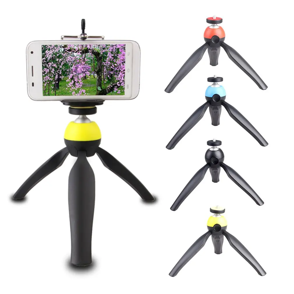 

Portable Flexible 360 Degrees Rotation Desktop Mini Camera Tripod Mount Stand With Mobile Phone Holder Bracket