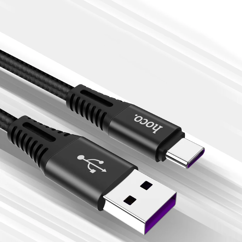 HOCO 5A usb type-C кабель для huawei mate 10 20 P30 P20 Pro Lite 1 м USBC провод для быстрой зарядки USB-C кабель type-C
