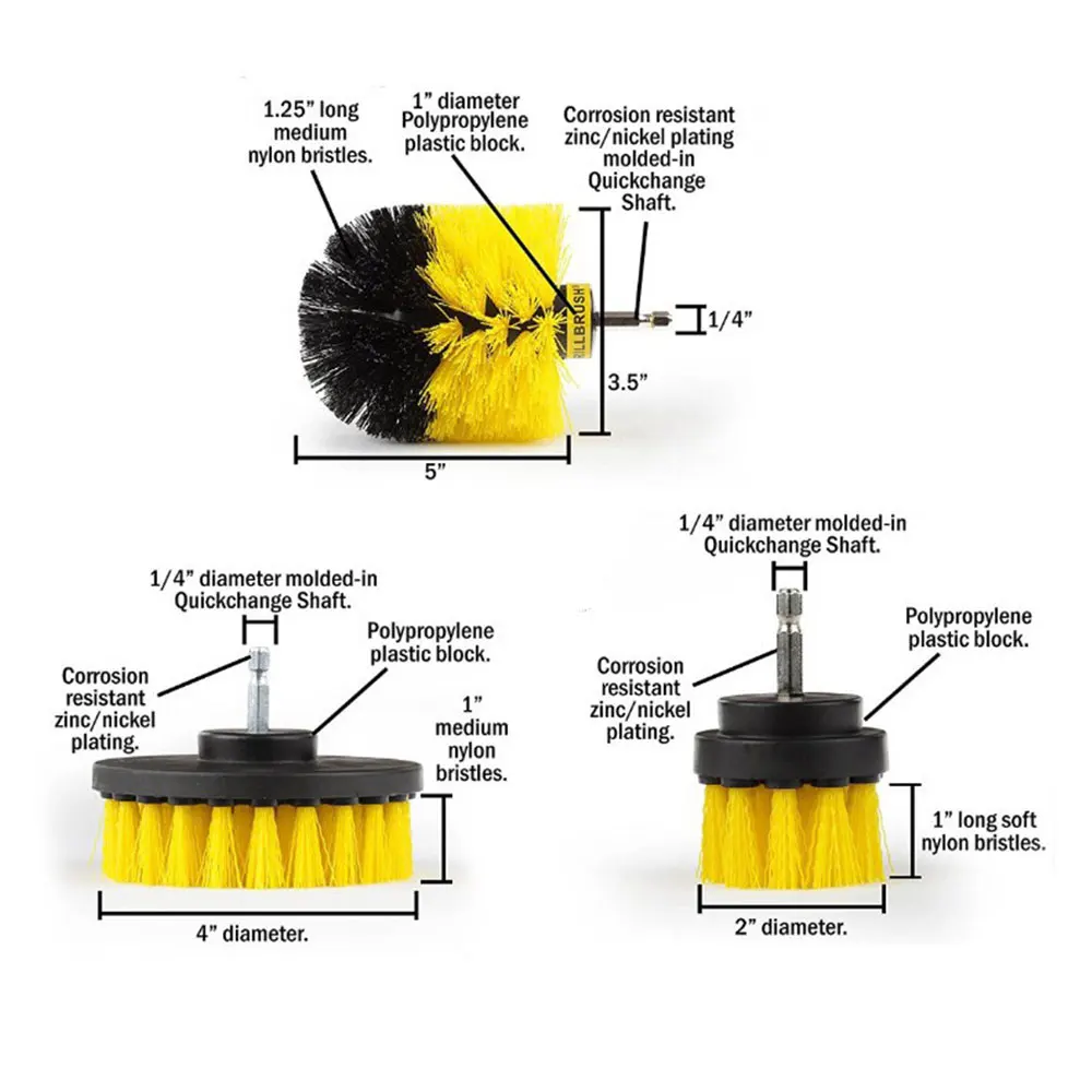 Щетки для чистки комплект 3 шт./компл. грузило сверло маслобойка бурения электрическая щетка насадка в виде щетки комплект полезные 3 цвета упорного пятно