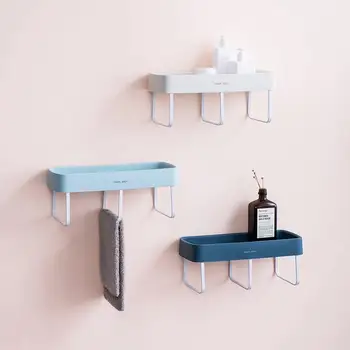 

Bathroom Shelves Aluminum Alloy Multi-function Wall Mount Storage Shelf Punch-free Towel Racks Household Kitchen Organizer