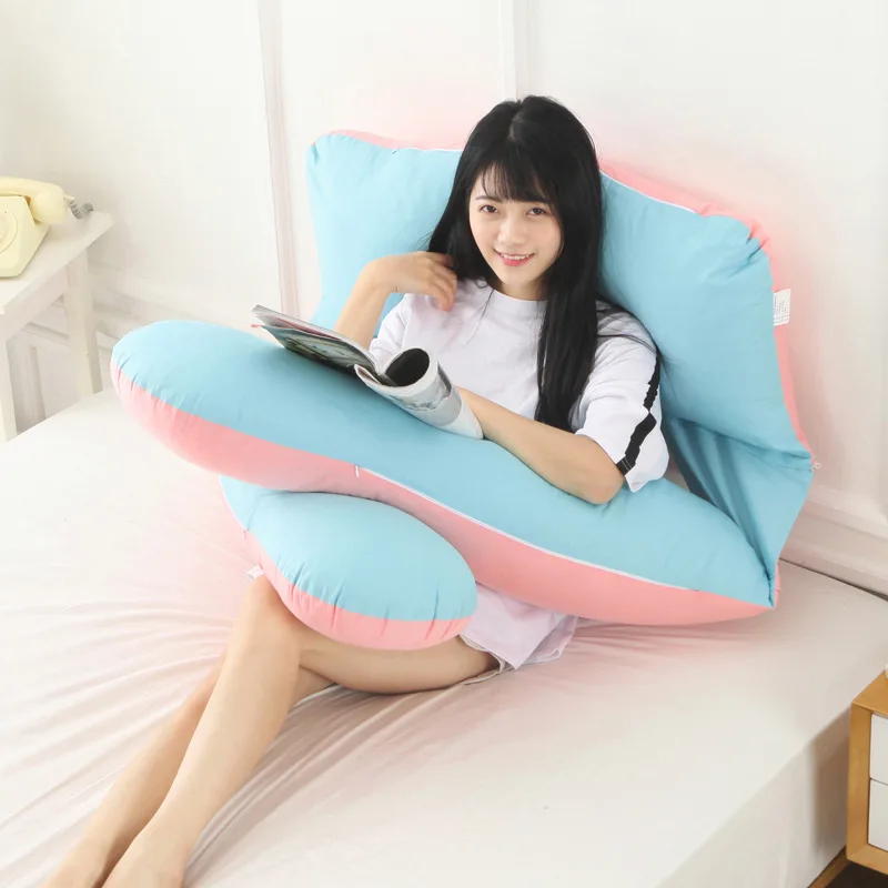 

Multi Usage Pink Blue Pregnancy Pillow For Side Sleepers U Shape Maternal Sleeping Body Pillow Lovely 150*85cm Waist Pillow