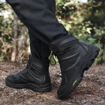 

men's shoes outdoor autumn high top casual leather boots youth Korean fashion Martin boots special soldier combat boots