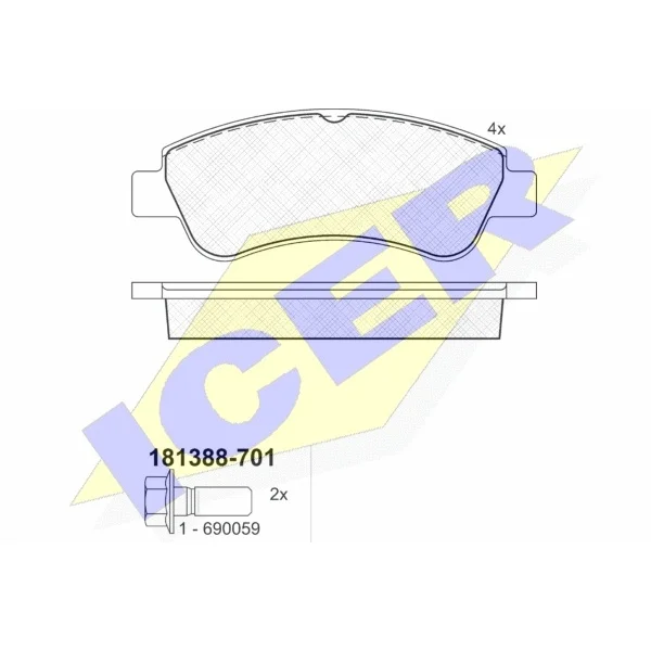Колодки дисковые передние Peugeot 307, Citroen Xsara 1.4i-2.0HD