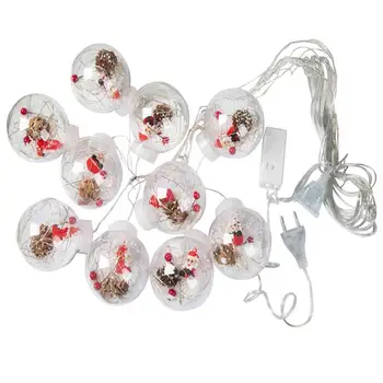 

1 Set Beautiful Ball Shaped String Lights Decorative Lamp LED Lights Curtain Light for Christmas Party Garden with EU Plug