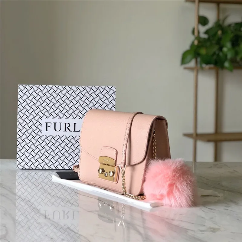 Оригинальные женские сумки FURLA, высококачественные женские кожаные сумки среднего размера, открытые розовые цвета, размер 21 см* 9 см* 15 см