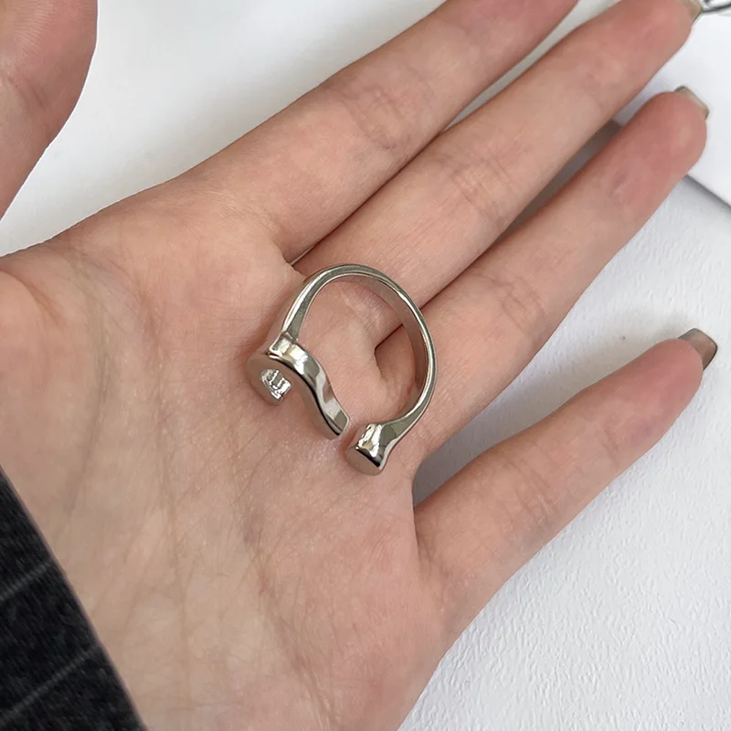 Finger Ring Silver Ring Adjustable Rings Vintage Gothic Question Mark Rings for Women Hip Hop Silver Color Heart Finger Ring Fashion Streetwear Jewelry Adjustable Rings