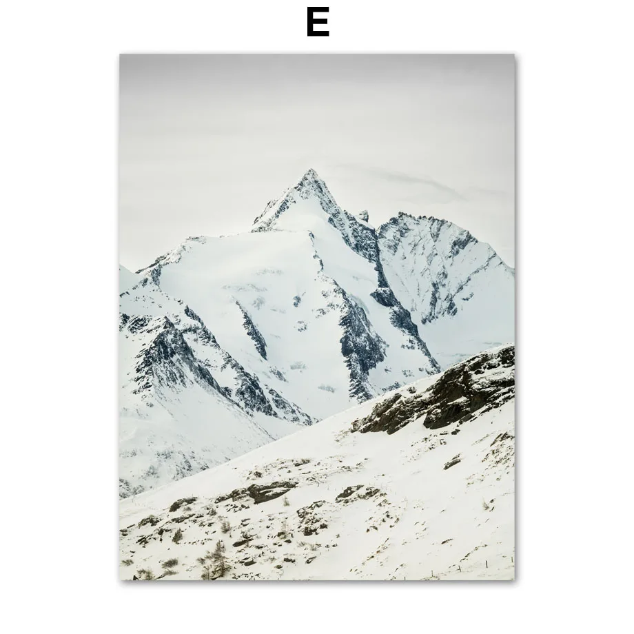 Wall-Art-Canvas-Painting-Winter-Hill-Snow-Forest-Pine-Deer-Bison-Nordic-Posters-And-Prints-Wall (7)