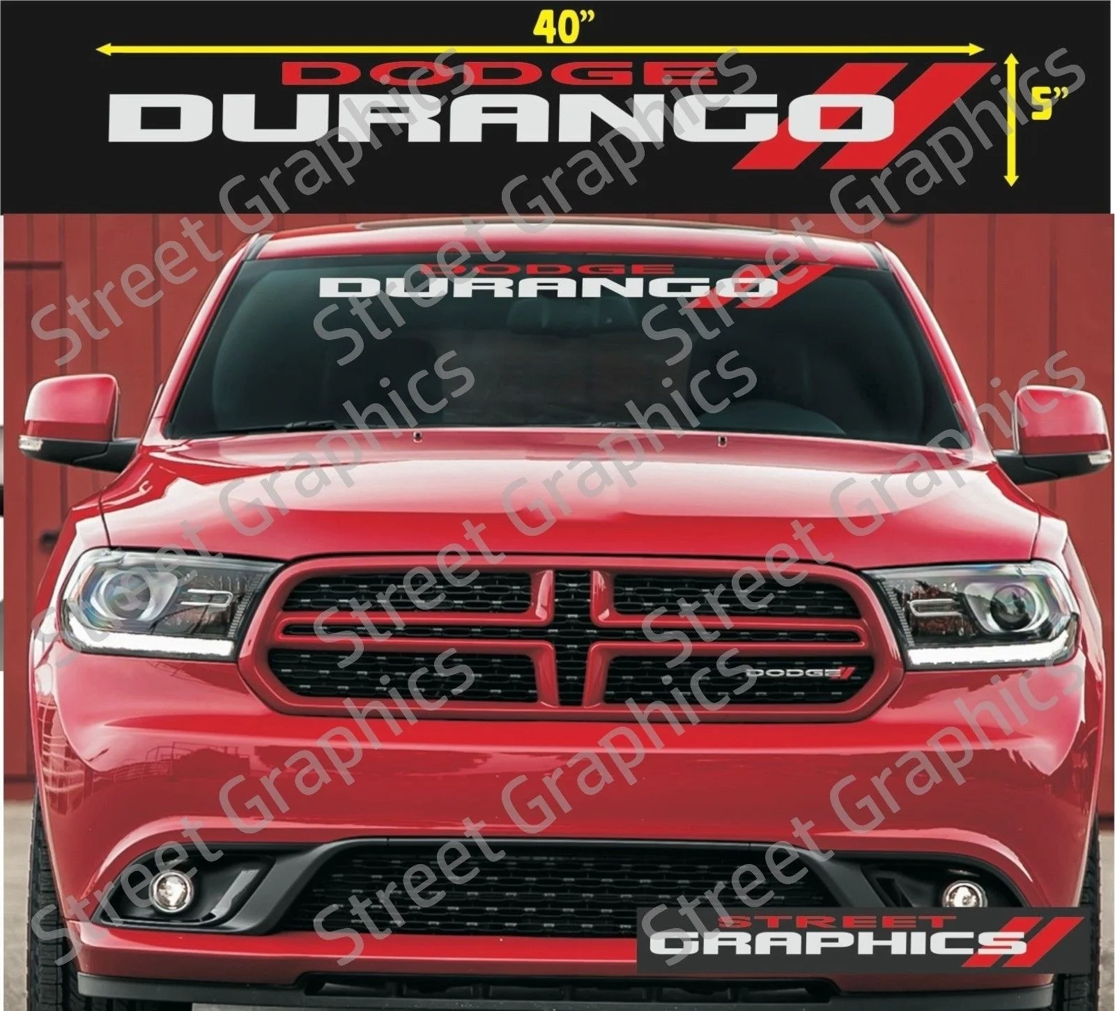 Для Dodge Durango виниловая наклейка на лобовое стекло