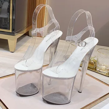 

patent leather 20cm high-heeled shoes thin heel sexy waterproof high high high high high sandals women