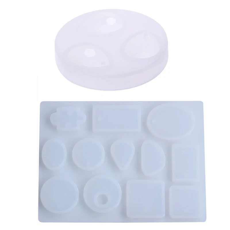 

2 Pcs DIY Silicone Pendant Water Drop Gem Mold Resin Casting Craft Jewelry Making Tool, 15.4x11.4x0.8Cm & Diameter 6.7Cm