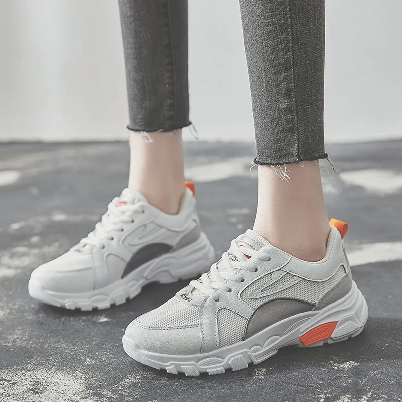 

2019 Spring New Style Women's Extra High Thick Bottomed Anti-slip Wear-Resistant Casual Versatile Running Sports WOMEN'S Shoes