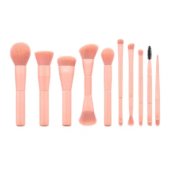 

10pcs Wooden Foundation Cosmetic Makeup Brushes Tool Set With Cosmetic Powder Eye Shadow Blending Beauty Make Up Brush d3