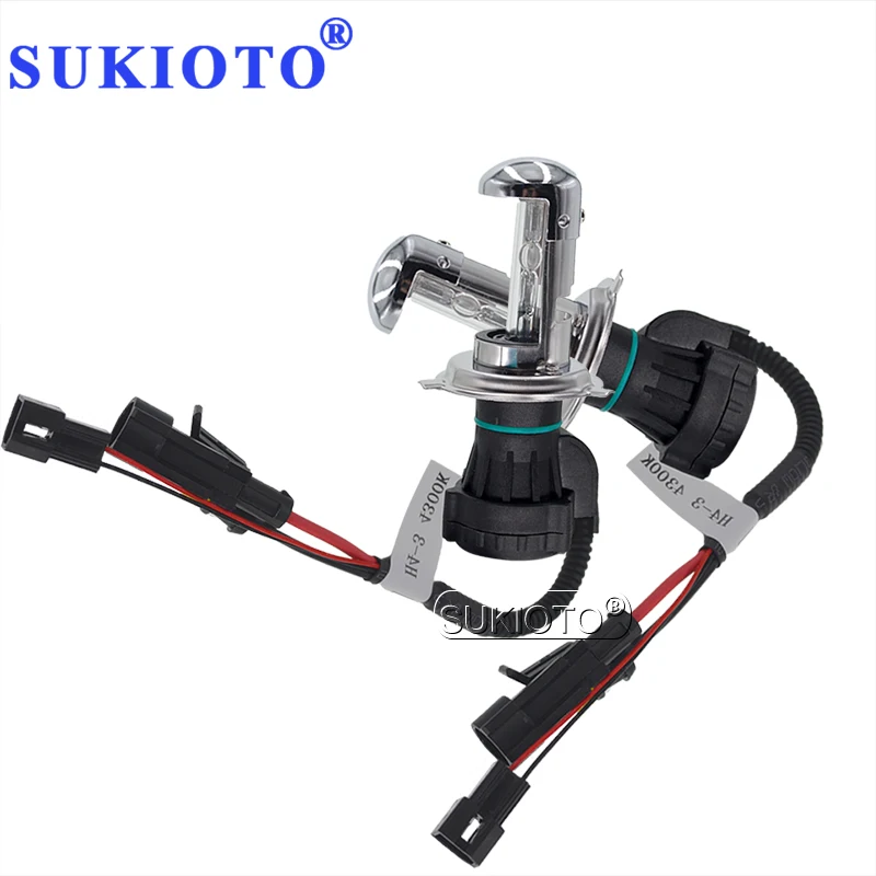 SUKIOTO AC 12V 35W 55W H4 HiLo HID Xenon Light Bulb 3000K-10000K Replacement For Car Headlight Kit H4 Bixenon Auto Headlamp (1)