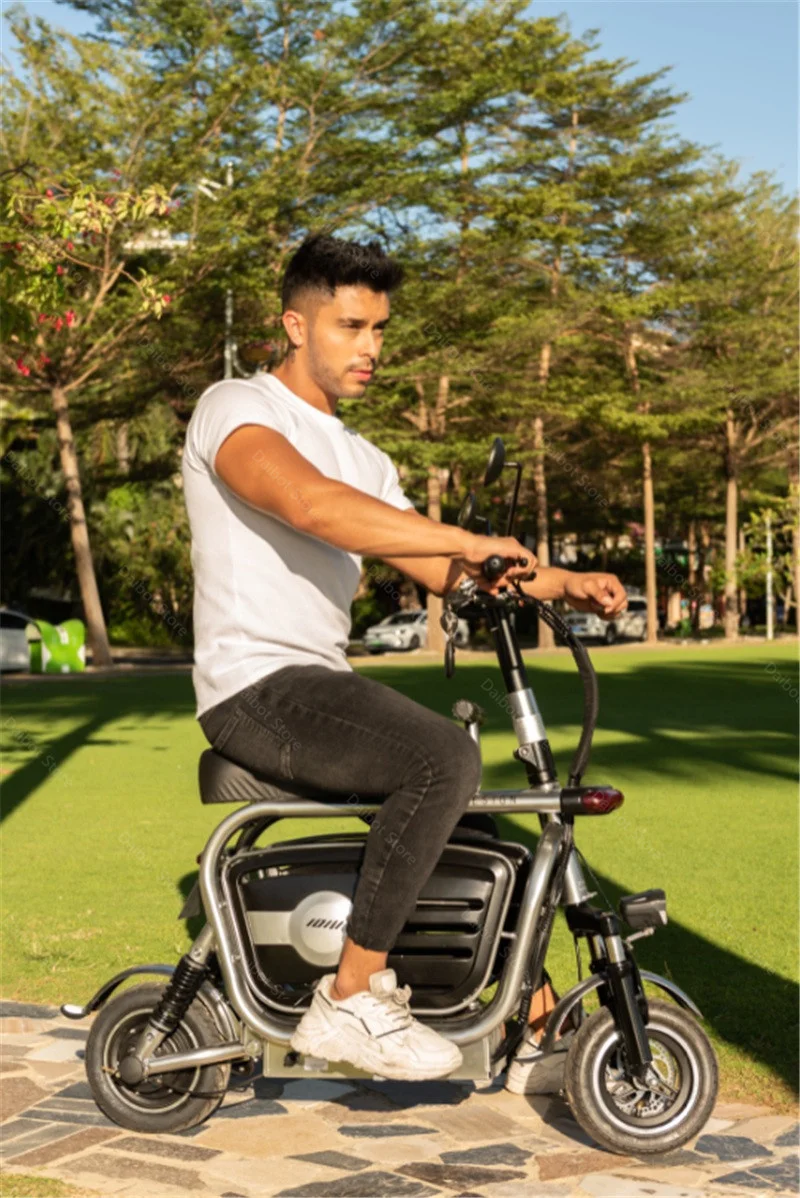 400W 80KM 48V Powerful Electric Bike Electric Bicycles Parent Car AdultsGirls Mini Foldable Electric Scooter BlackPink (13)