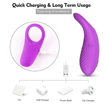 Vibrating Penis Ring Men Cockring Clitoris Stimulate Vibrator Delayed Premature Ejaculation Rings Adult Sex Toys For Couples 3