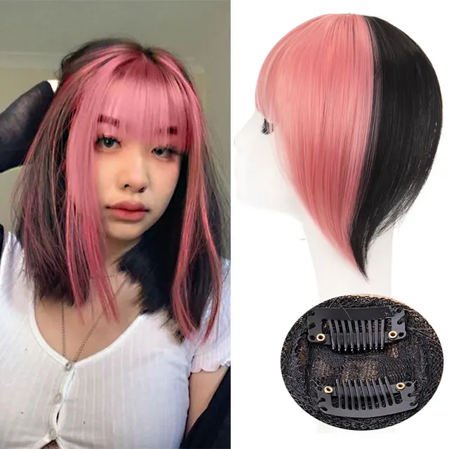 TALANG Neat Front Fringe Clip In  Hair Bangs  Hair Extensions Sweeping Side Blunt Bang Natural Black Brown Hairpieces 1