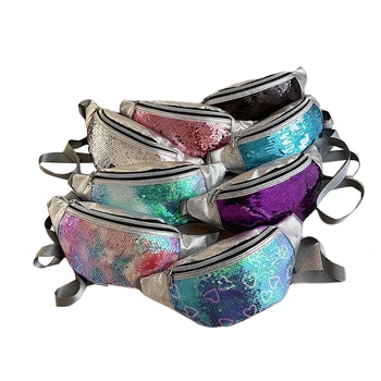 

Women Girls Fanny Pack Shiny Sequin Waist Hip Bag with Adjustable Belt for Festival Party Travel