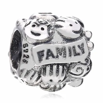 

Authentic 925 Sterling Silver Bead Charm Vintage Family Love Beads Fit Women Bracelet Bangle DIY Jewelry