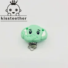 Kissteether – attache sucette en Silicone, Clips de sucette, animaux de dessin animé, qualité alimentaire, anneau de dentition pour bébé, porte chaîne factice, jouets DIY 