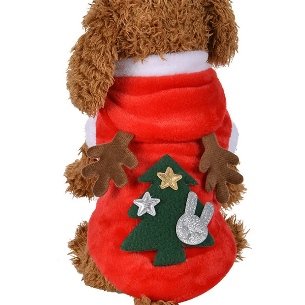 Pet Christmas Sweater Winter Warm Furry Elk Puppy Cartoon Clothes Xmas Costume Coat For Dogs Cats Small Puppy Chihuahua Clothes (2)