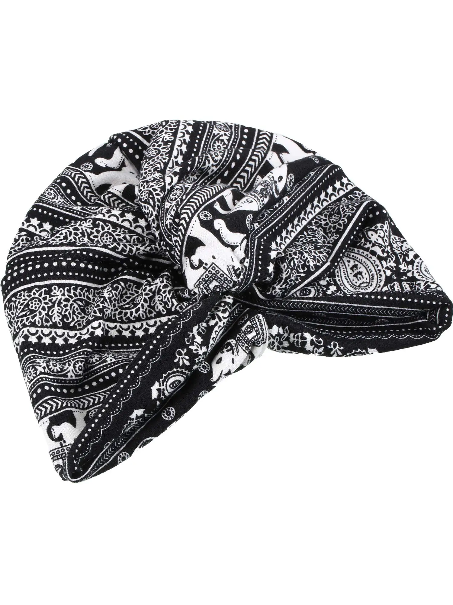 New Women African Headtie Turban Caps Pre-Tied Headwrap Bonnet Beanie Headscarf Fashion Print Soft Cotton Hat For Lady african fashion style