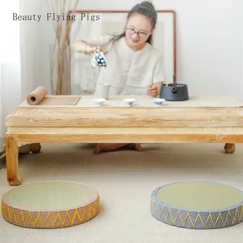 

Direct futon cushion carpet thick tatami mat Japanese style straw home sitting cushion meditation mat decorative cushion