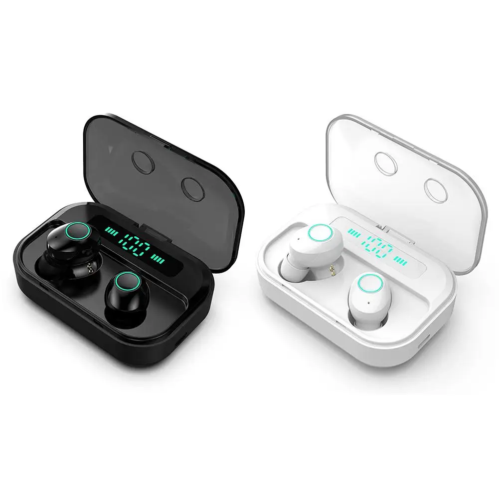 M7 Bluetooth 5,0 мини невидимые наушники спортивные HiFi игровая гарнитура беспроводные стерео наушники с 2 в 1 зарядным блоком
