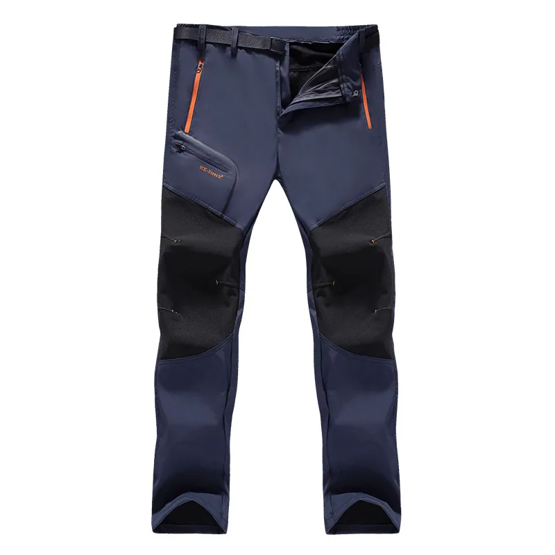 Уличные мягкие быстросохнущие эластичные брюки для рыбалки мужские и женские водонепроницаемые износостойкие дышащие походные альпинистские брюки - Цвет: Men Grey